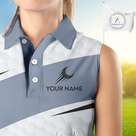 Funny Sleeveless Women Golf Polo Shirts Custom Cowboy Golf Ball Golf Outfits, Best Golf Gifts NHT860