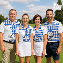 Load image into Gallery viewer, Womens Golf Polo Shirt Argyle Pattern Golf Shirts For Womens Funny Golf Ball Shirt Gifts|Blue NHT862