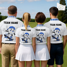 Load image into Gallery viewer, Womens Golf Polo Shirt Argyle Pattern Golf Shirts For Womens Funny Golf Ball Shirt Gifts|Blue NHT862