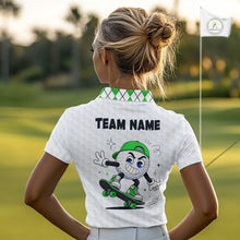 Load image into Gallery viewer, Womens Golf Polo Shirt Argyle Pattern Golf Shirts For Womens Funny Golf Ball Shirt Gifts|Green NHT863