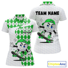 Load image into Gallery viewer, Womens Golf Polo Shirt Argyle Pattern Golf Shirts For Womens Funny Golf Ball Shirt Gifts|Green NHT863