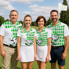 Load image into Gallery viewer, Womens Golf Polo Shirt Argyle Pattern Golf Shirts For Womens Funny Golf Ball Shirt Gifts|Green NHT863
