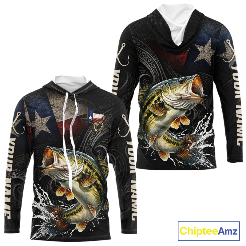 Personalized Texas Largemouth Bass Hooded Fishing Shirt – Custom Name Angler Apparel For Fishermen