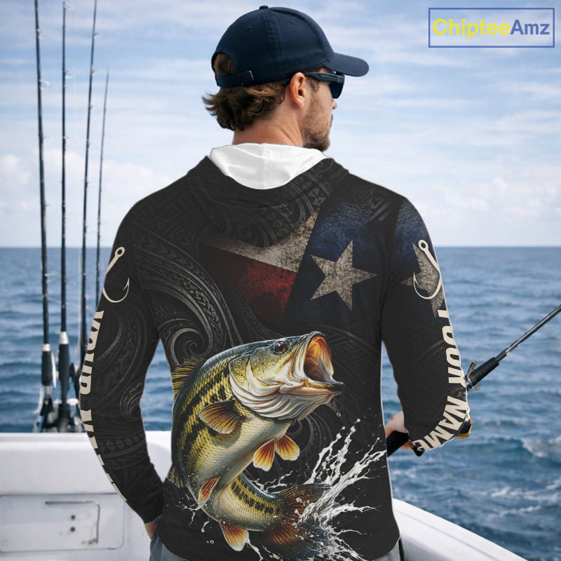 Personalized Texas Largemouth Bass Hooded Fishing Shirt – Custom Name Angler Apparel For Fishermen