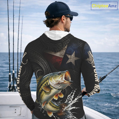 Personalized Texas Largemouth Bass Hooded Fishing Shirt – Custom Name Angler Apparel For Fishermen