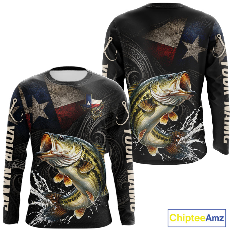 Personalized Texas Largemouth Bass Fishing Shirt – Custom Name Angler Apparel For Fishermen