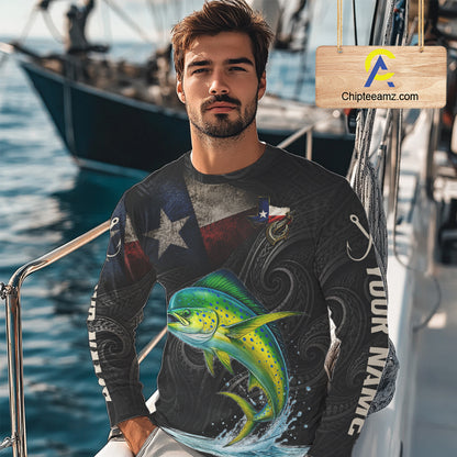 Personalized Texas Mahi Mahi Fishing Shirt – Custom Name Angler Apparel For Fishermen