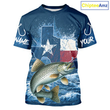 Load image into Gallery viewer, Texas Flag Speckled Trout Fishing Jersey Short Sleeve Fishing T-Shirts , Saltwater Angler Gift For Men 