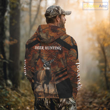 Load image into Gallery viewer, Whitetail Deer Hunting Shirt Orange Camo Custom Name, Deer Hunting Clothes NHT285