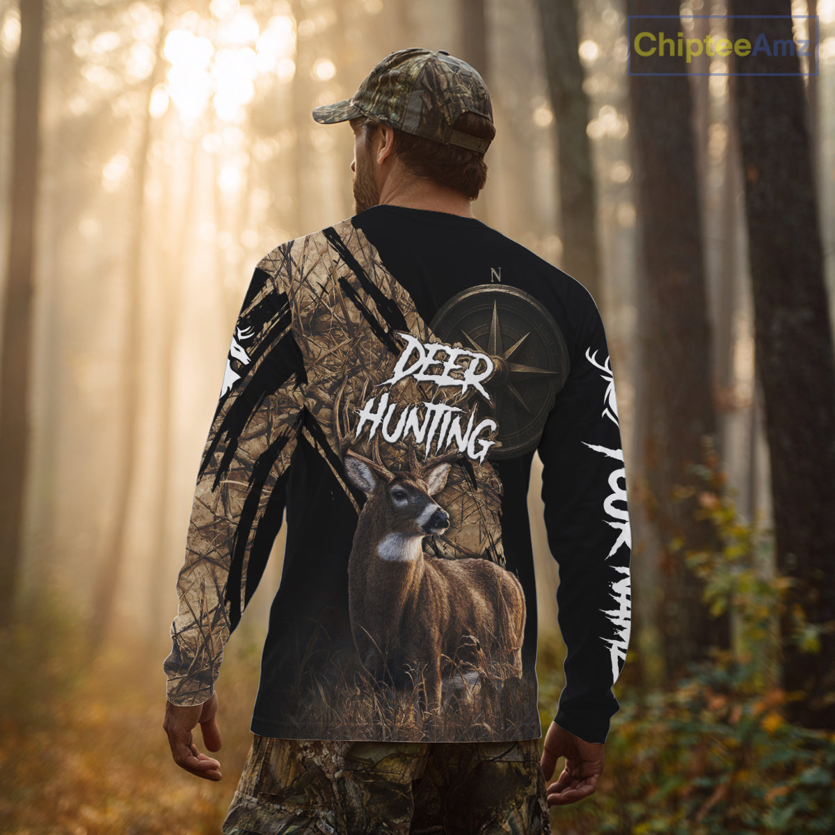 Custom Deer Hunting Shirt with Compass Design, Best for Hunting Season NHT287