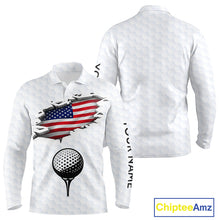 Load image into Gallery viewer, American Flag Personalized Golf Pattern Ball Polo Shirts Patriotic Golf Shirts For Mens NHT676