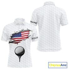 Load image into Gallery viewer, American Flag Personalized Golf Pattern Ball Polo Shirts Patriotic Golf Shirts For Mens NHT676