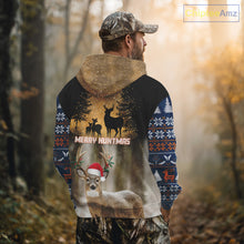 Load image into Gallery viewer, Personalized Huntmas Deer Hunting Shirt, Merry Huntmas Deer hunting Christmas Gifts NHT289