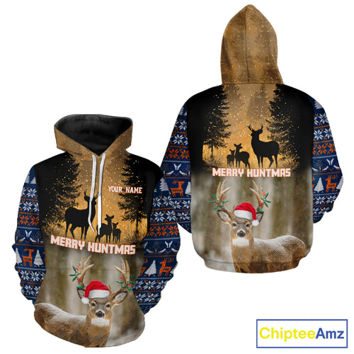Personalized Huntmas Deer Hunting Shirt, Merry Huntmas Deer hunting Christmas Gifts NHT289