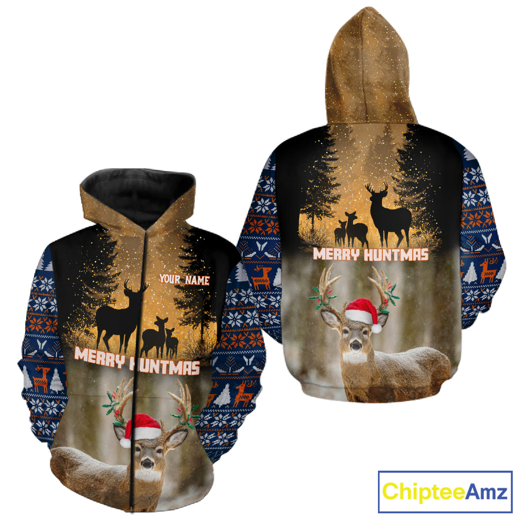 Personalized Huntmas Deer Hunting Shirt, Merry Huntmas Deer hunting Christmas Gifts NHT289