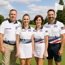 Load image into Gallery viewer, Personalized America 250 Womens Golf Polo Shirt – Patriotic Eagle USA 250Th Anniversary Apparel NHT1032