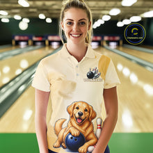 Load image into Gallery viewer, Women's Golden Retriever bowling polo shirt – lightweight breathable personalized jersey