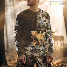 Load image into Gallery viewer, Yellow Lab Hunting Dog Customized Name All Over Print Shirts For Hunters NHT293