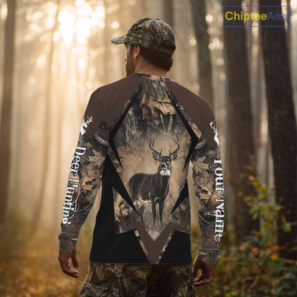 Whitetail Deer Hunting 3D All Over Printed Hoodie, Long Sleeve Hunting Shirt For Men NHT339