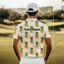 Load image into Gallery viewer, Personalized Funny Pineapple Pattern Mens Golf Polo Shirts Best Golf Gifts For Family Team NHT779