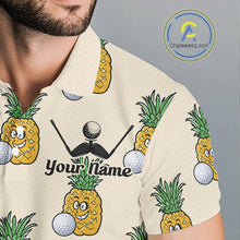 Load image into Gallery viewer, Personalized Funny Pineapple Pattern Mens Golf Polo Shirts Best Golf Gifts For Family Team NHT779