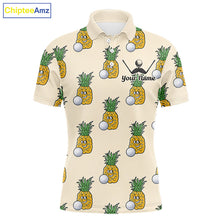 Load image into Gallery viewer, Personalized Funny Pineapple Pattern Mens Golf Polo Shirts Best Golf Gifts For Family Team NHT779