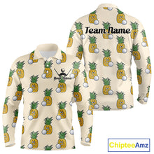 Load image into Gallery viewer, Personalized Funny Pineapple Pattern Mens Golf Polo Shirts Best Golf Gifts For Family Team NHT779