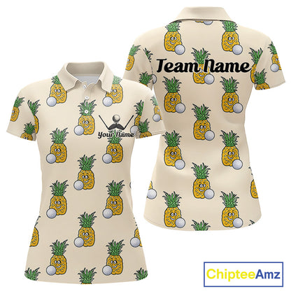 Personalized Funny Pineapple Pattern Womens Golf Polo Shirts Best Golf Gifts For Family Team  NHT779