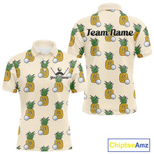 Load image into Gallery viewer, Personalized Funny Pineapple Pattern Mens Golf Polo Shirts Best Golf Gifts For Family Team NHT779