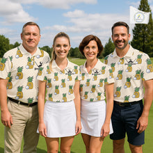 Load image into Gallery viewer, Personalized Funny Pineapple Pattern Mens Golf Polo Shirts Best Golf Gifts For Family Team NHT779