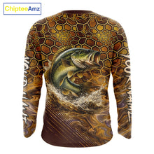 Load image into Gallery viewer, Bass Fishing Shirts Long Sleeve Skinfish Pattern Sport Jersey Personalized Name NHT407