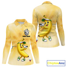 Load image into Gallery viewer, Funny Banana Womens Golf Polo Shirts Custom Name, Golf Shirt For Womens, Golf Gift NHT745