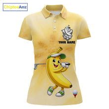 Load image into Gallery viewer, Funny Banana Womens Golf Polo Shirts Custom Name, Golf Shirt For Womens, Golf Gift NHT745