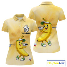 Load image into Gallery viewer, Funny Banana Womens Golf Polo Shirts Custom Name, Golf Shirt For Womens, Golf Gift NHT745
