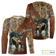 Load image into Gallery viewer, Mallard Duck Hunting With Black Lab Custom Name 3D All Over Print Shirt, Dog Hunting Gifts NHT131