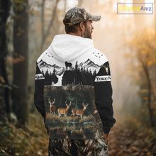 Load image into Gallery viewer, Personalized Deer Hunting Clothing, Hunting Hoodie for Men NHT367