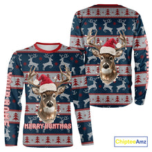 Load image into Gallery viewer, Funny Ugly Sweater Pattern Deer Hunting Customized Name All Over Print Shirts Christmas Shirt NHT305