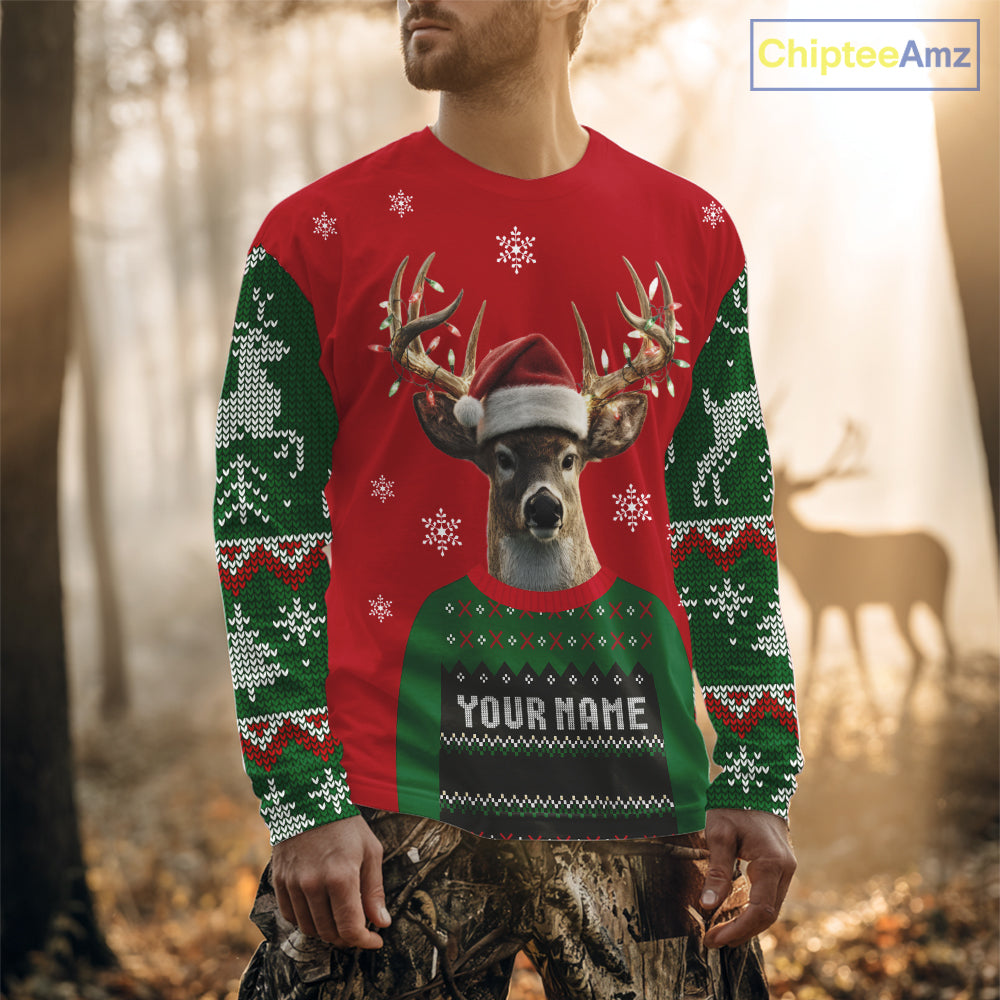 Merry Huntmas Deer Hunting Christmas Gifts, Personalized Huntmas Deer Hunting Shirt NHT307