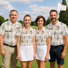 Load image into Gallery viewer, Personalized Sloth Golfer Polo Shirt Funny Golf Argyle Pattern Custom Name Golf Lover Gift for Womens NHT1095