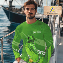 Load image into Gallery viewer, Custom Name St Patrick's Day Long Sleeve Fishing Shirts, St Patty's Day Hook Fishing Jerseys NHT425