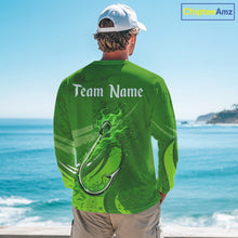 Load image into Gallery viewer, Custom Name St Patrick's Day Long Sleeve Fishing Shirts, St Patty's Day Hook Fishing Jerseys NHT425