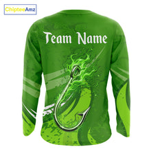 Load image into Gallery viewer, Custom Name St Patrick's Day Long Sleeve Fishing Shirts, St Patty's Day Hook Fishing Jerseys NHT425