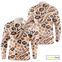 Load image into Gallery viewer, White Animal Mix Leopard Skin Prints Pattern Golf Shirts Custom Name For Mens NHT575
