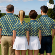 Load image into Gallery viewer, Teal Golf Polo Shirt With Flower Pattern – Lightweight Performance Polo For Men NHT782