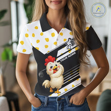 Load image into Gallery viewer, Funny Golf Polo Shirt Custom Name Chicken Golf Shirt For Womens, Funny Golf Shirt For Team  NHT947