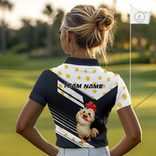 Load image into Gallery viewer, Funny Golf Polo Shirt Custom Name Chicken Golf Shirt For Womens, Funny Golf Shirt For Team  NHT947
