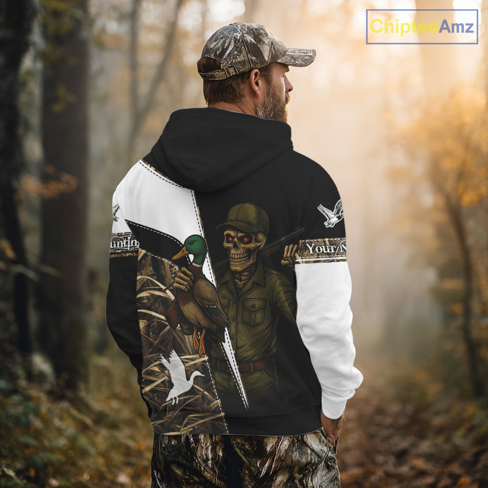 Duck Hunting Shirt Personalized Grim Reaper Camo Hunting Clothes For Men, Duck Hunting Gift NHT150
