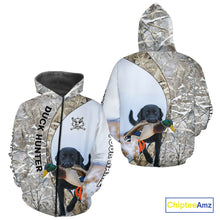 Load image into Gallery viewer, Duck Hunting Winter Camo Black Lab 3D All-Over Printed Shirt, Gift for Waterfowl Hunters NHT250