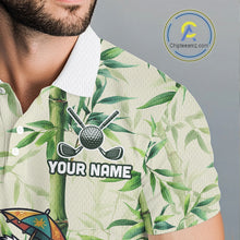 Load image into Gallery viewer, Funny Tropical Bamboo Panda Bear Apparel, Custom Name Performance Golf Jersey For Men NHT958