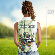 Load image into Gallery viewer, Funny Tropical Bamboo Panda Bear Apparel, Custom Name Performance Golf Jersey For Womens NHT958